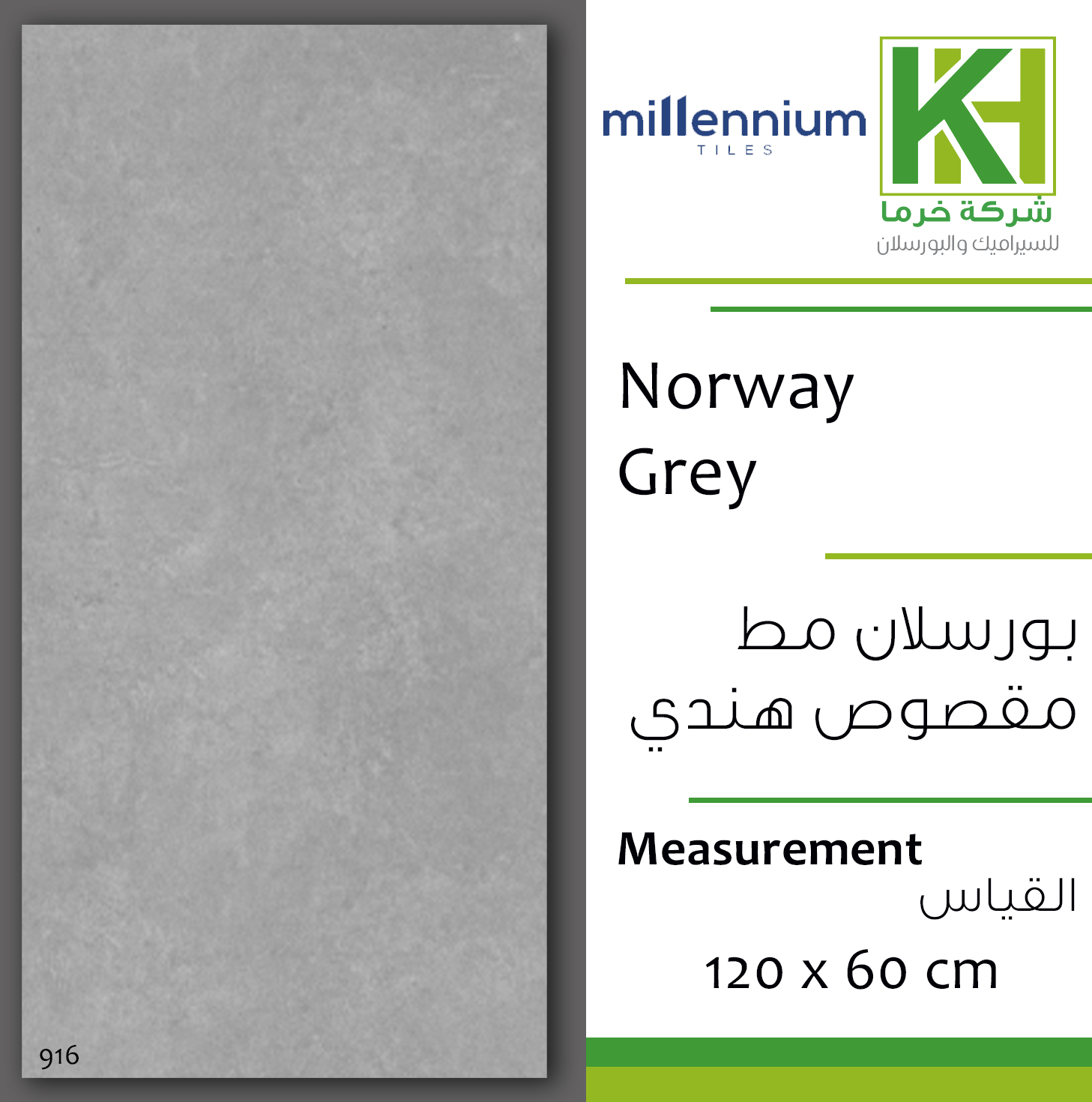 Picture of Indian Matt porcelain tile 60x120 cm Norway Grey